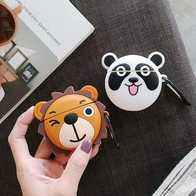 Lion Panda Airpods Case Keychain AirPod Earbud Charging Bluetooth Earphone Protective Hard Cover Case 