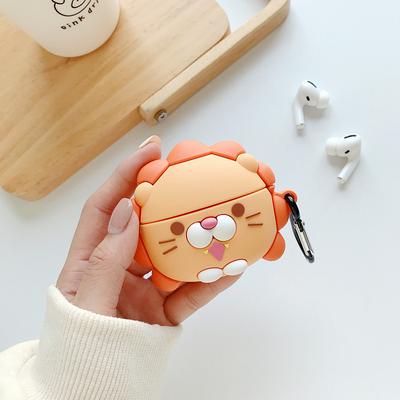 Lion Silicon Apple Airpods Pro Keychain AirPod Earbud Charging Bluetooth Earphone Protective Cover Case 