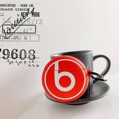 Red Beta Airpods Case Keychain AirPod Earbud Charging Bluetooth Earphone Protective Hard Cover Case   