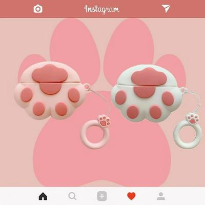 Cat Claws Airpods Pro 3 Case Keychain AirPod Earbud Charging Bluetooth Earphone Protective Hard Cover Case 