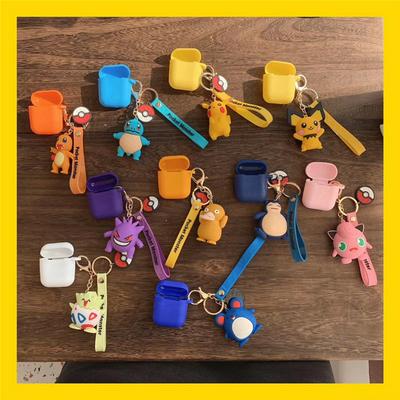 Colorful Pikachu Airpods 2 Case Keychain AirPod Earbud Charging Bluetooth Earphone Protective Hard Cover Case 