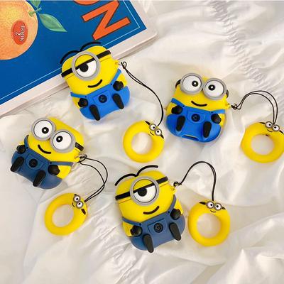 Yellow Man Airpods Case Keychain AirPod Earbud Charging Bluetooth Earphone Protective Hard Cover Case 
