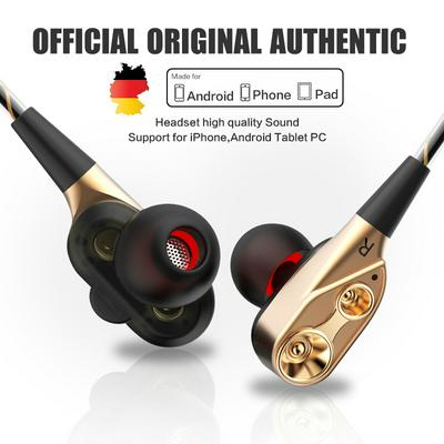 QKZ CK8 HiFi Wired Earphone Dual-Dynamic Quad-core Speaker 3.5mm In-ear earbuds Flexible Cable with Microphone fone de ouvido