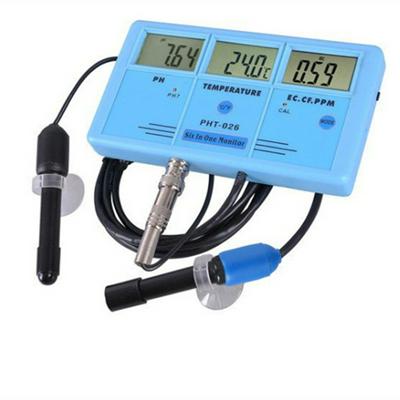 PHT-026 Multifunctionele Water Quality Meter EC CF TDS PH Celsius Fahrenheit met Oplaadbare Batterij 6-in- 1 Tester