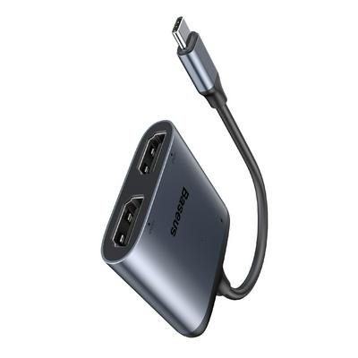 Baseus Enjoy Series 60W 4K HD Type-C to HDMI*2+PD HD Intelligent HUB Adapter Support 3-Screen Display