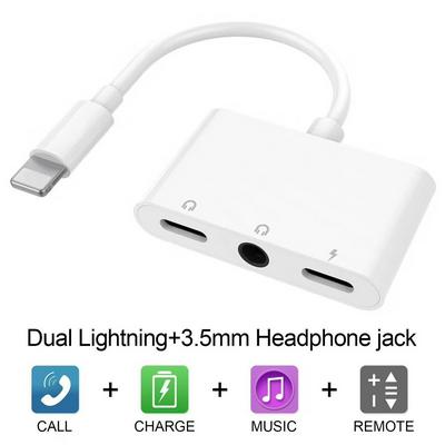 Apple Three-in-one Adapter Charging Cable 8 Pin to 3.5mm Headphones Charging Listening Adapter