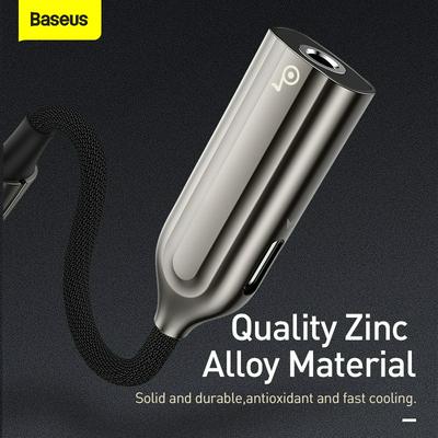 Baseus L56 iP to iP Female +3.5 Female Two-in-one Adapter (Zinc Alloy + Luminous)