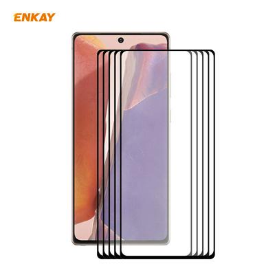 5PCS ENKAY Hat-Prince Full Glue Ultra-thin Unlocked Version 0.2mm 9H 2.5D Full Screen Tempered Glass Protective Film for Samsung Galaxy Note20