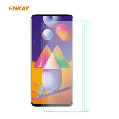 5PCS ENKAY Hat -Prince 0.26mm 9H 2.5D Arc Edge Anti-Scratch Tempered Glass Protective Film for Samsung Galaxy M31s