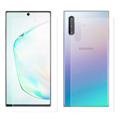 Soft Hydrogel Screen and Back Protectors for Samsung Galaxy Note 10, 3D Anti-fingerprint Full-cover Screen Film 