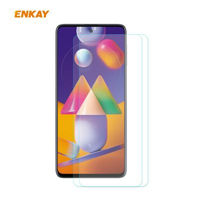 2PCS ENKAY Hat -Prince 0.26mm 9H 2.5D Arc Edge Anti-Scratch Tempered Glass Protective Film for Samsung Galaxy M31s