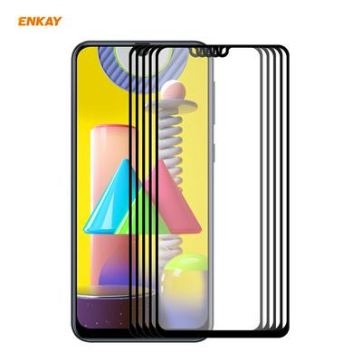 5pcs Enkay Hat-Prince 0.26mm 9H Hardness 2.5D Anti-Scratch Anti-Fingerprint Full Glue Full Coverage Tempered Glass Screen Protector for Samsung Galaxy M31 / M21