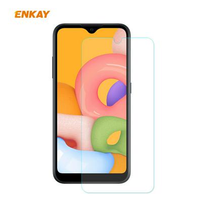 ENKAY Straw Hat Prince 0.26mm 9H Hardness 2.5D Full Screen Cover Arc Edge Toughened Glass Protective Film for Samsung Galaxy A01