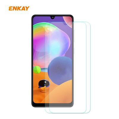 2PCS ENKAY Straw Hat Prince 0.26mm 9H Hardness 2.5D Arc Edge Tempered Glass Protective Film for Samsung Galaxy A31