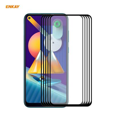 5pcs Enkay Hat-Prince 0.26mm 9H Hardness 2.5D Anti-Scratch Anti-Fingerprint Full Glue Full Coverage Tempered Glass Screen Protector for Samsung Galaxy M11 / A11