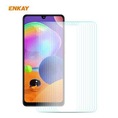 10PCS ENKAY Straw Hat Prince 0.26mm 9H Hardness 2.5D Arc Edge Tempered Glass Protective Film for Samsung Galaxy A31