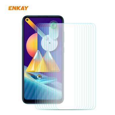 10PCS ENKAY Straw Hat Prince 0.26mm 9H Hardness 2.5D Arc Edge Transparent Anti-Scratch Toughened Glass Protective Film for Samsung Galaxy A11/Galaxy M11 