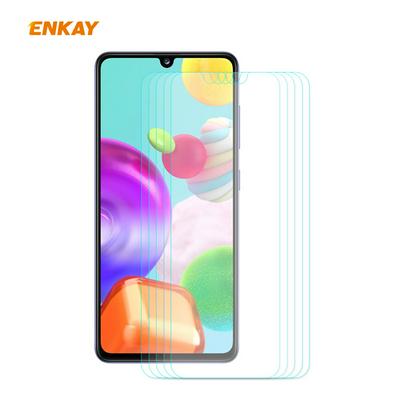 5PCS ENKAY Straw Hat Prince 0.26mm 9H Hardness 2.5D Arc Edge Tempered Glass Protective Film for Samsung Galaxy A41