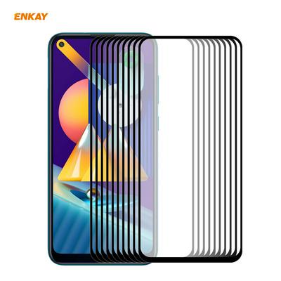 10pcs Enkay Hat-Prince 0.26mm 9H Hardness 2.5D Anti-Scratch Anti-Fingerprint Full Glue Full Coverage Tempered Glass Screen Protector for Samsung Galaxy M11 / A11
