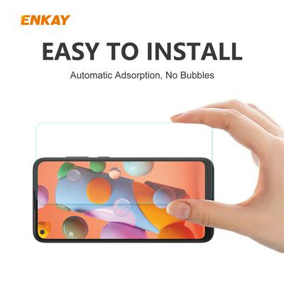 ENKAY Straw Hat Prince 0.26mm 9H Hardness 2.5D Arc Edge Transparent Anti-Scratch Toughened Glass Protective Film for Samsung Galaxy A21