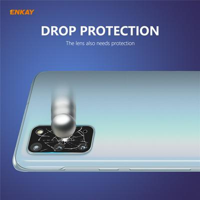 2PCS ENKAY Rear Camera Screen Protector 0.2mm 9H 2.15D Arc Edge Toughened Glass Protective Film for Samsung Galaxy S20+