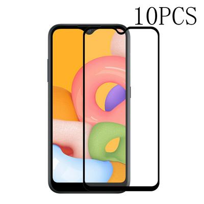 10PCS Secondary enhancement Electroplating Plasma Oiling Full Screen Tempered Glass Film for Samsung Galaxy A01
