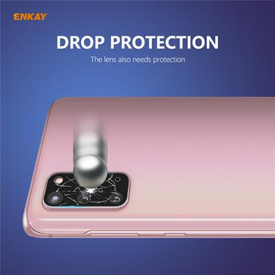 2PCS ENKAY Rear Camera Screen Protector 0.2mm 9H 2.15D Arc Edge Toughened Glass Protective Film for Samsung Galaxy S20