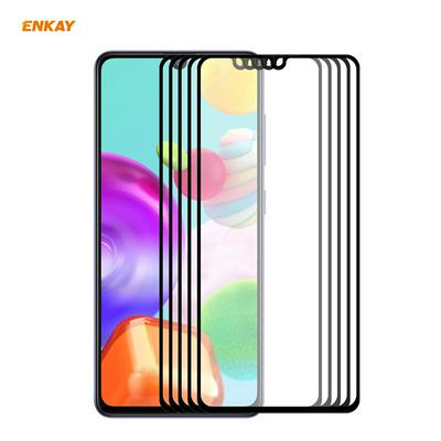 5PCS ENKAY Straw Hat Prince 0.26mm 9H 2.5D Full Glue Full Cover Tempered Glass Protective Film for Samsung Galaxy A41