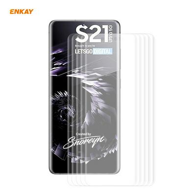 5PCS 3D Full Screen Curved Surface Hot Bending PET HD Screen Protector for Samsung Galaxy S21 Ultra 5G
