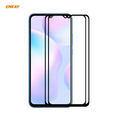 2pcs Enkay Hat-Prince 0.26mm 9H Hardness 2.5D Anti-Scratch Anti-Fingerprint Full Coverage Tempered Glass Screen Protector for Xiaomi Redmi 9 / 9A / 9C