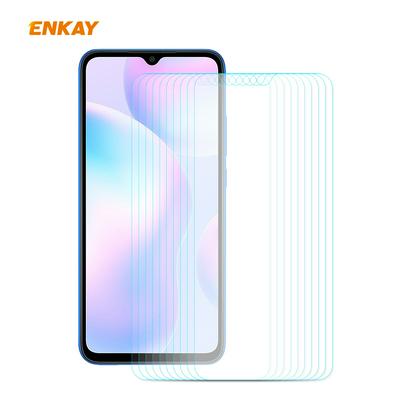 10Pcs ENKAY 0.26mm 9H Hardness 2.5D Full Glue Full Screen Anti-fingerprint Tempered Glass Protective Film for Xiaomi Redmi 9A