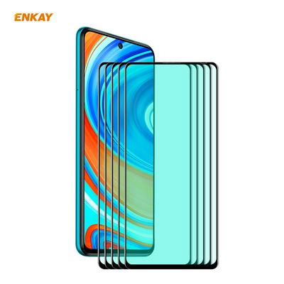 5PCS ENKAY Hat Prince 0.26mm 9H 6D Green Light Eye Protection Series Full Screen Coverage Tempered Film for Xiaomi Redmi Note 9S / Note 9 Pro / Note 9 Pro Max