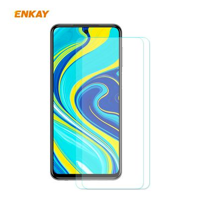 2Pcs Enkay Hat-Prince No Edge Electroplated Coating Anti-Scratch Anti-Fingerprint Full Coverage Tempered Glass Screen Protector for Xiaomi Redmi Note 9S / Note 9 Pro / Note 9 Pro Max
