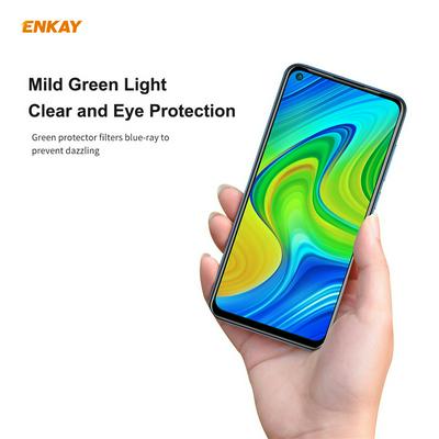 5PCS ENKAY Hat Prince 0.26mm 9H 6D Green Light Eye Protection Series Full Screen Coverage Tempered Film for Xiaomi Redmi 10X 4G / Note 9