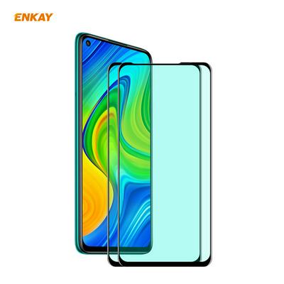 2PCS ENKAY Hat Prince 0.26mm 9H 6D Green Light Eye Protection Series Full Screen Coverage Tempered Film for Xiaomi Redmi 10X 4G / Note 9