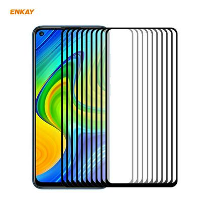 10pcs Enkay Hat-Prince 0.26mm 9H Hardness 2.5D Anti-Scratch Anti-Fingerprint Full Coverage Tempered Glass Screen Protector for Xiaomi Redmi 10X 4G / Note 9