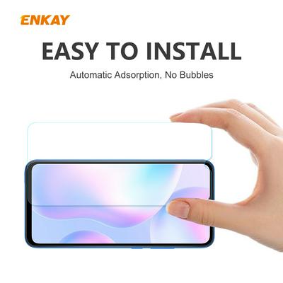 5Pcs Enkay 0.26mm 9H Hardness 2.5D Full Glue Full Screen Anti-fingerprint Tempered Glass Protective Film for Xiaomi Redmi 9A