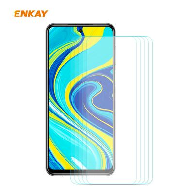 5Pcs Enkay Hat-Prince No Edge Electroplated Coating Anti-Scratch Anti-Fingerprint Full Coverage Tempered Glass Screen Protector for Xiaomi Redmi Note 9S / Note 9 Pro / Note 9 Pro Max