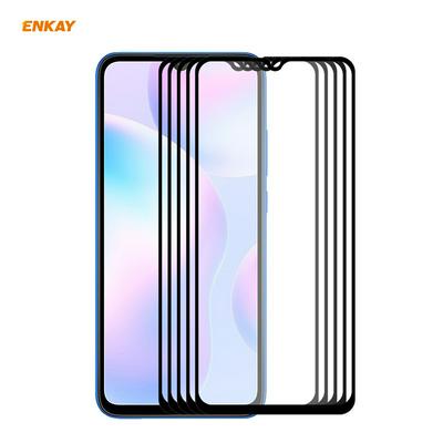 5pcs Enkay Hat-Prince 0.26mm 9H Hardness 2.5D Anti-Scratch Anti-Fingerprint Full Coverage Tempered Glass Screen Protector for Xiaomi Redmi 9 / 9A / 9C