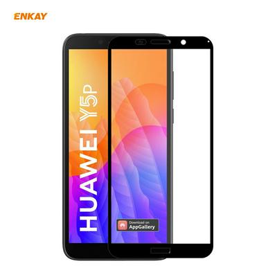 ENKAY Straw Hat Prince 0.26mm 9H 2.5D Full Glue Full Cover Tempered Glass Protective Film for HUAWEI Y5p(2020)