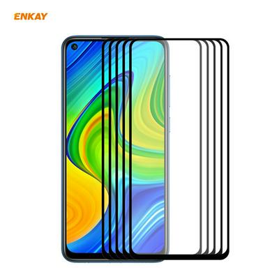 5pcs Enkay Hat-Prince 0.26mm 9H Hardness 2.5D Anti-Scratch Anti-Fingerprint Full Coverage Tempered Glass Screen Protector for Xiaomi Redmi 10X 4G / Note 9