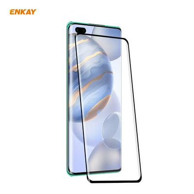 ENKAY Straw Hat Prince 0.26mm 9H 3D Curved Surface Hot Bending Full Glue Full Screen Covered Tempered Film for HUAWEI Nova 7 Pro 5G