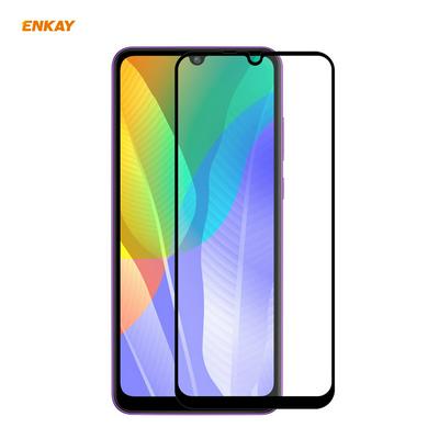 ENKAY Straw Hat Prince 0.26mm 9H 2.5D Full Glue Full Cover Tempered Glass Protective Film for HUAWEI Y6p(2020)