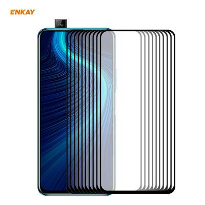 10PCS ENKAY Straw Hat Prince 0.26mm 9H 2.5D Full Glue Full Cover Tempered Glass Protective Film for HUAWEI Honor X10 5G