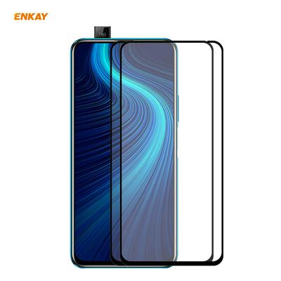 2PCS ENKAY Straw Hat Prince 0.26mm 9H 2.5D Full Glue Full Cover Tempered Glass Protective Film for HUAWEI Honor X10 5G