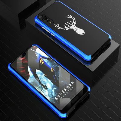 with Pattern Printed Guardian Series Armor Detachable Aluminium Metal Frame Back Cover Case for Huawei P20 