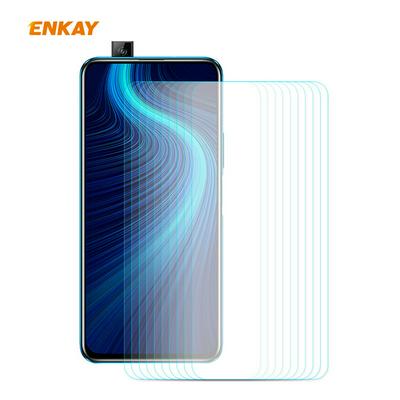 10PCS ENKAY Straw Hat Prince 0.26mm 9H Hardness 2.5D Arc Edge Transparent Anti-Scratch Toughened Glass Protective Film for HUAWEI Honor X10 5G
