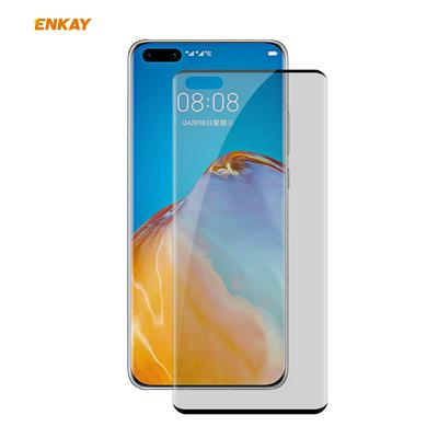 ENKAY Straw Hat Prince Anti-Peeping Series 0.26mm 9H 3D Curved Hot-bending Full-screen Cover Tempered Glass Protective Film for HUAWEI P40 Pro
