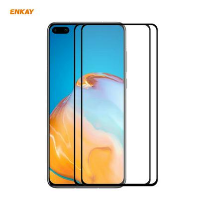 2pcs Enkay Hat-Prince 0.26mm 9H Hardness 2.5D Anti-Scratch Anti-Fingerprint Full Coverage Tempered Glass Screen Protector for Huawei P40
