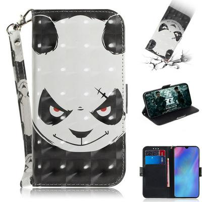 3D Color Painted Tiger Lion Peacock Orchid Mandala PU Leather + Soft TPU Card Slots with Strap and Stand Wallet Protective Cover Case for Huawei P30 Pro 